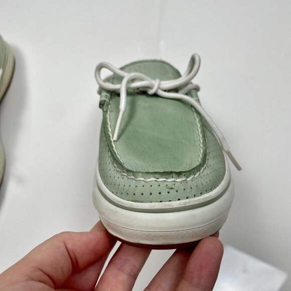 Sperry Topsider Teal Slide on Leather Boat Shoes size: 9 - Picture 4 of 13